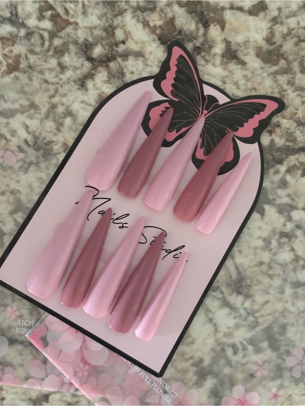 Pink Ombre Stiletto Press-On Nails -